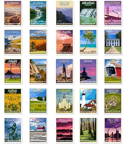 Amazon.com : GREETINGS FROM 50 American states vintage reprints