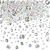 Hicarer 4000 Pieces Diamonds Crystals Acrylic Gems Wedding Table Scattering Gemstones Christmas Party Decorations Bridal Shower Masquerade Vase Fillers(Crystal AB,3 mm, 6 mm and 10 mm)