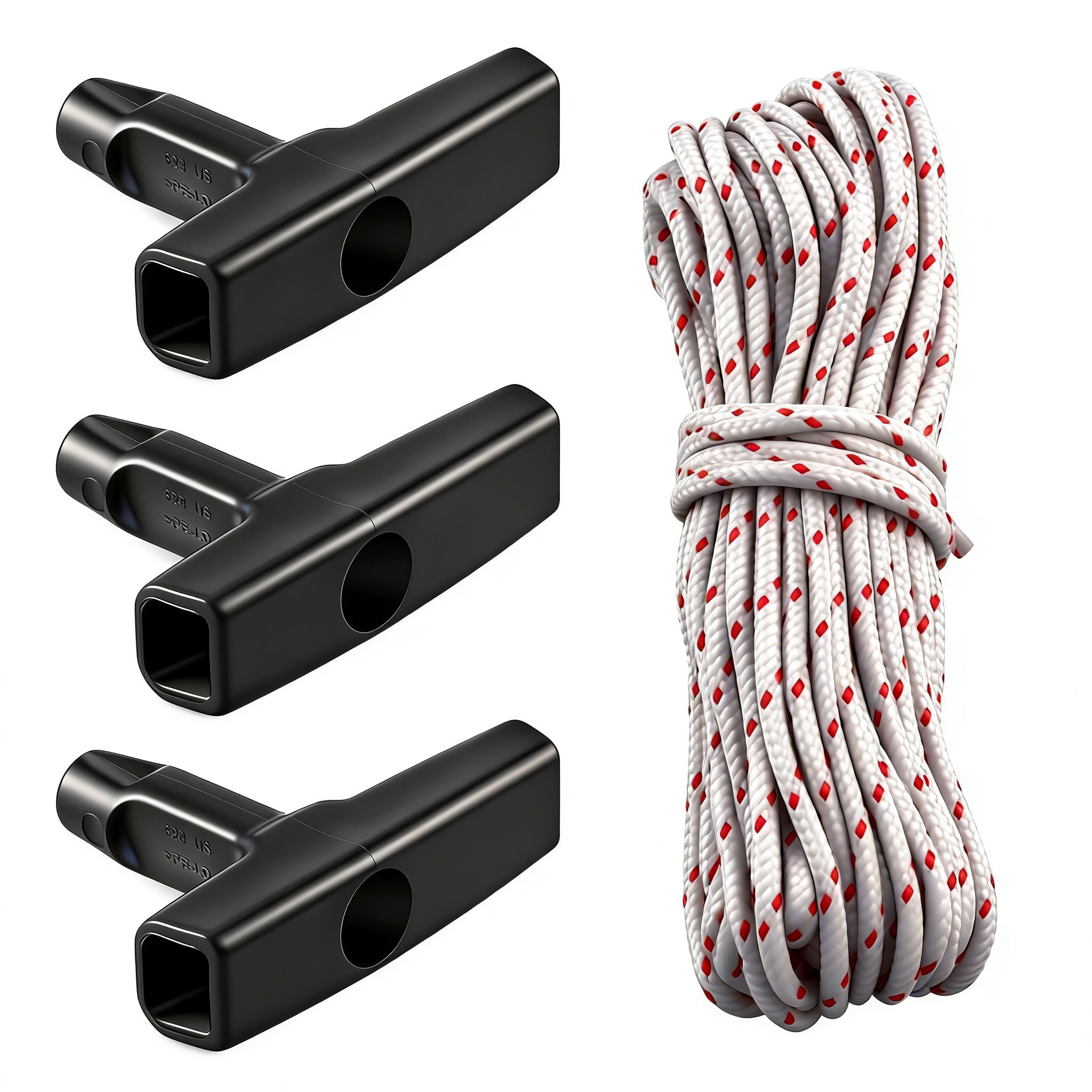 Starter Rope 10 Metres 3.0 mm Pull Cord with 3 Pieces Starter Handle for Lawnmower Chainsaw Trimmer Edger Brush Cutter Engine Parts