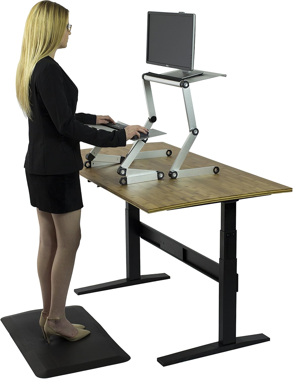 amazon standing desk on Amazon Com Workez Standing Desk Conversion Kit Affordable Adjustable Height Angle Sit To Stand Up Desktop Riser Converter With Negative Tilt Keyboard Tray Notebook Computer Stands Office Products