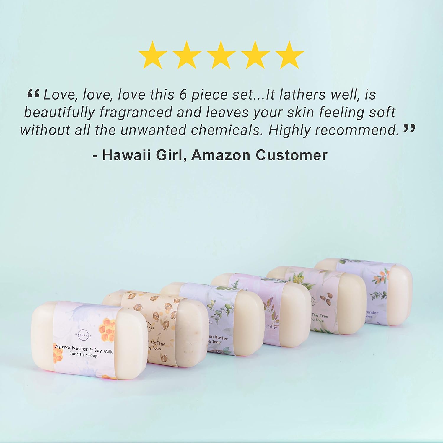 O Naturals 6 Piece Moisturizing Body Wash Bar Soap Collection. Hand Soap, Acne Soap 100% Natural Organic Ingredients & Therapeutic Essential Oils. Vegan Gift Set Triple Milled Women & Men 4oz Each : Beauty