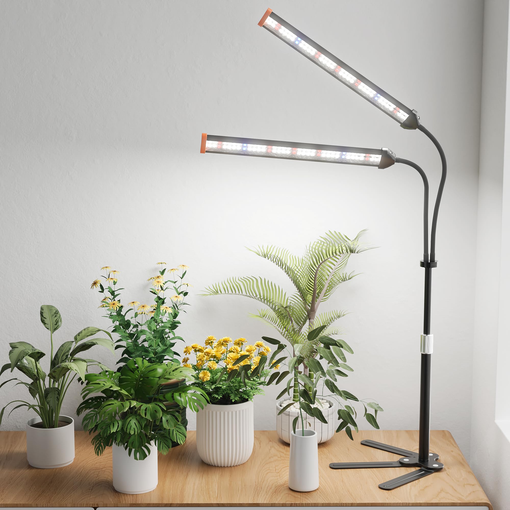 Photo 1 of GooingTop Grow Light for Indoor Plants,5000K Full Spectrum Growing Plant Lamp with White Red Blue LED for Pots Succulents Seed Starting,Height Adjustable 10-32'' with Optional Dimming & Timer