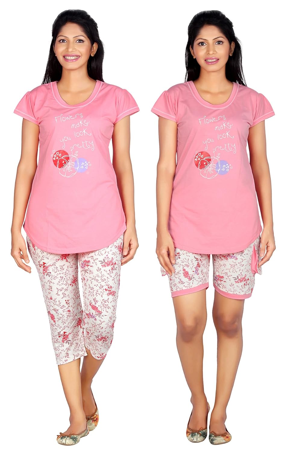 carrel cotton hosiery fabric women night wear set (agspl-3459)