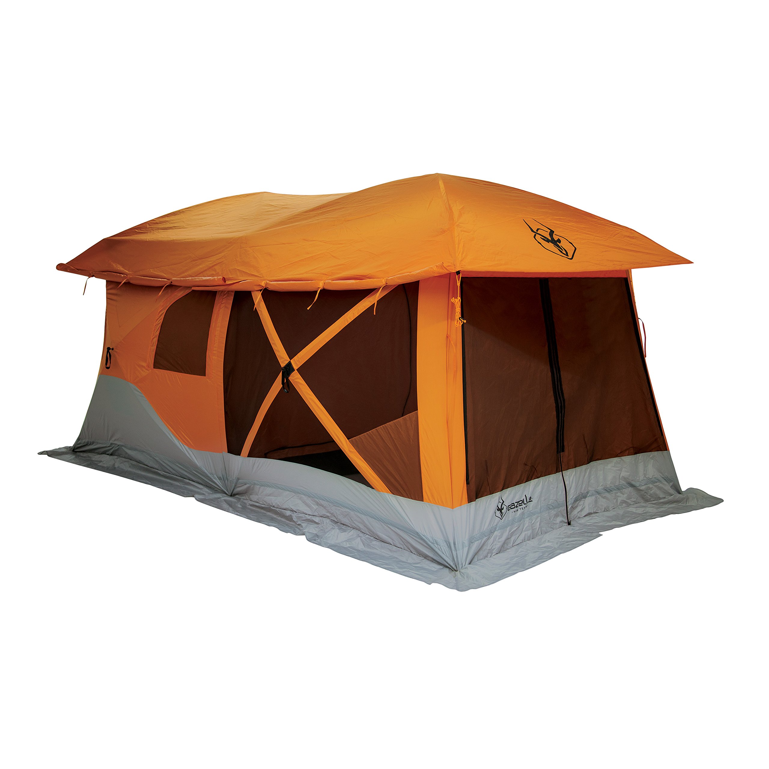 Gazelle Tents T4 Plus Outdoor Pop Up 8 Person Hub Tent with Screen Room
