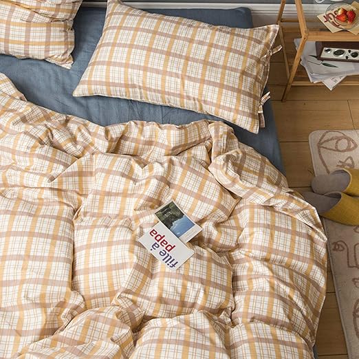 AINH Decoración Transpirable Simple Juego De Cama,En Celosía De Algodón