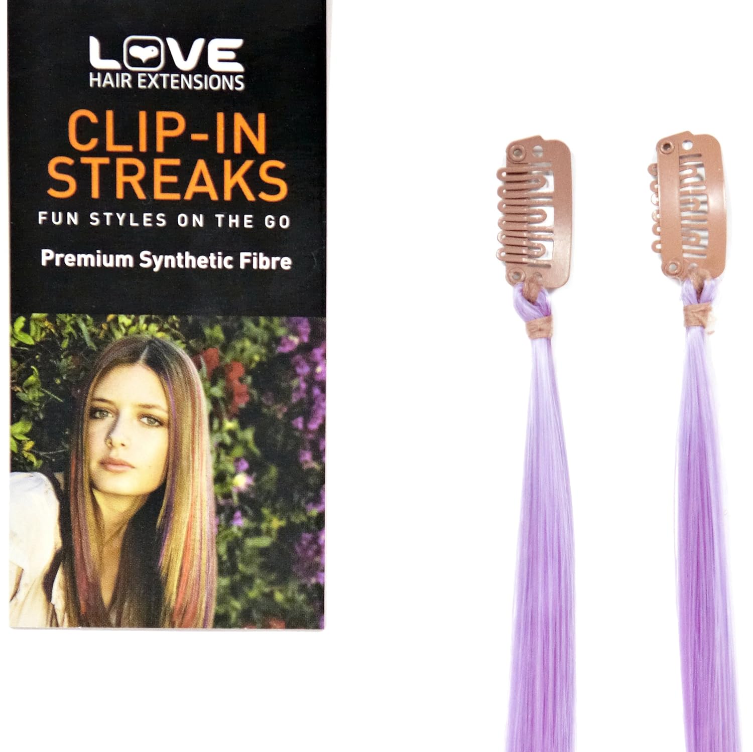 Amazon Com Love Hair Extensions Twin Pack Clip In Streaks Lilac