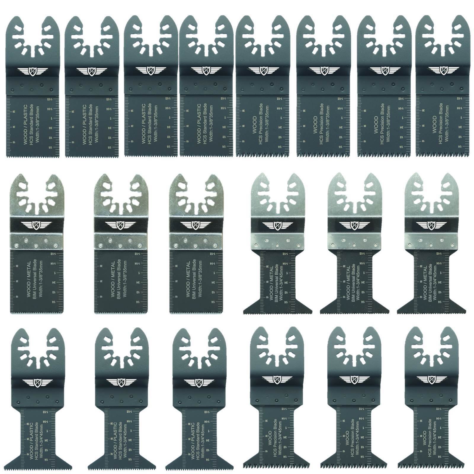 20 x TopsTools FAK20 Fast Fit Mix Blades Compatible with Dewalt Stanley Black and Decker Bosch Fein (Non-StarLock) Makita Milwaukee Einhell Hitachi Parkside Worx Workzone Multitool Accessories