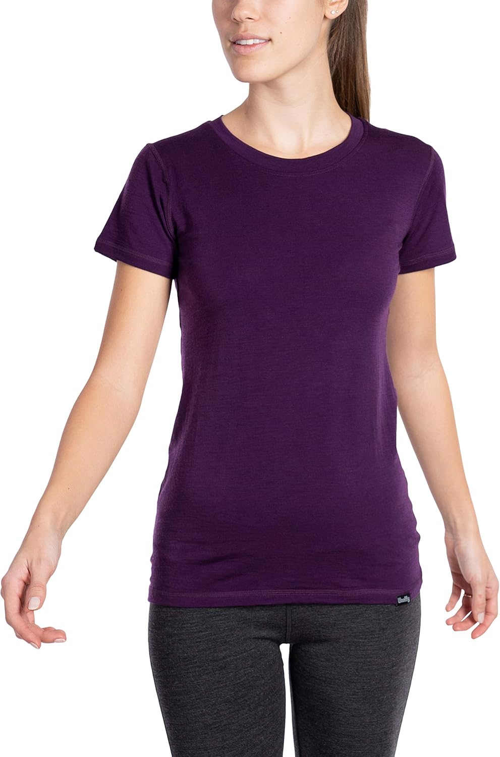 Woolly Clothing Co. Women's Merino Wool Flex Crew Neck Tee Shirt - Ultralight - Wicking Breathable Anti-Odor