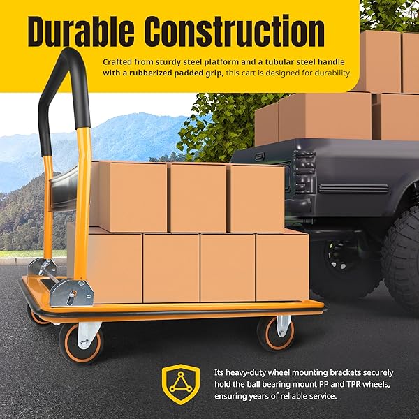 MAXWORKS 80877- FOLDABLE PLATFORM TRUCK PUSH DOLLY 660 LB. WEIGHT CAPACITY