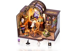 Rolife DIY Miniature House Kit, Mini Wooden Dollhouse Kit for Adults to Build, Tiny House Miniatures Diorama Building Kits-Bi