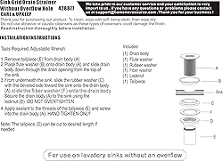 Grid Drain Strainer Assembly Without Overflow for