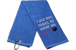 JXGZSO Bowling Towel I Use This Towel to Shine My Balls Embroidered Sports Teem Hand Towel Gift (Use This Towel T)