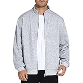 THE GYM PEOPLE Men's Fleece Full Zip Up Sweatshirts Mock Neck Long Sleeves Workout Jacket with Pockets