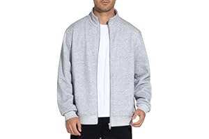 THE GYM PEOPLE Men's Fleece Full Zip Up Sweatshirts Mock Neck Long Sleeves Workout Jacket with Pockets