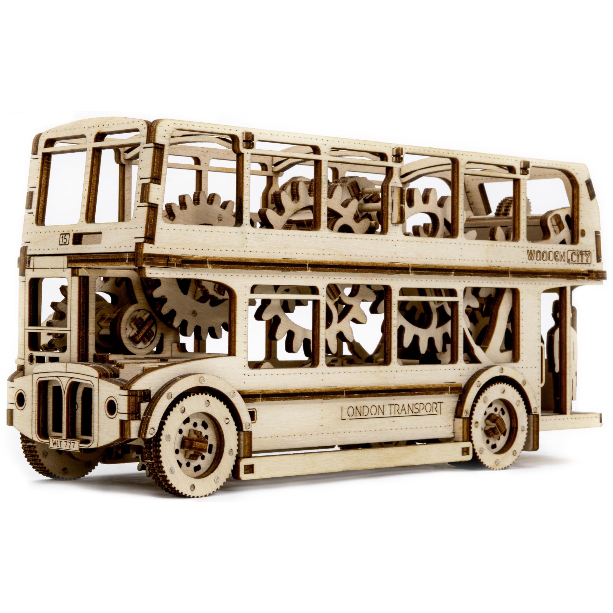 WOODEN.CITY London Bus 3D Puzzles - Wooden Puzzles for Adults, DIY Wooden Model Kits for Adults, Wooden Craft Kits - Decorative 1:40 Scale Model, Unique 3D Puzzle Gift
