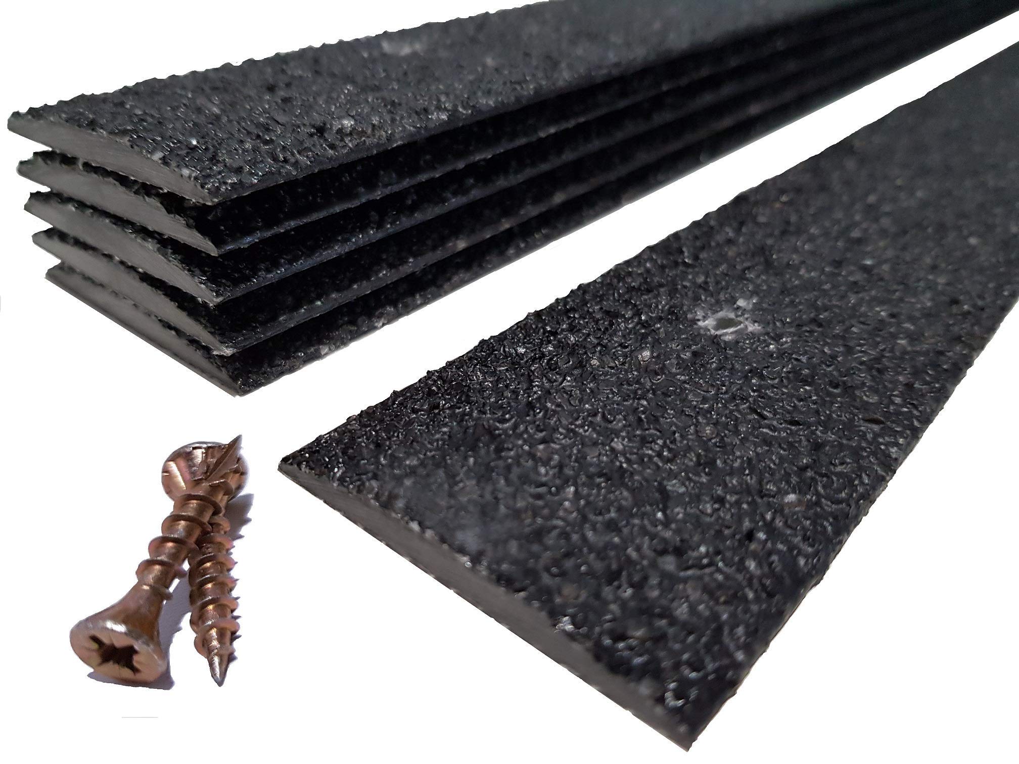 Pack of 5 Anti Slip Decking Strips 50mm x 600mm Black