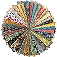 Craftbot 100% Cotton Lightweight Thin & Soft Indian Block Print Fabric Squares -50pc- 8x8" for Craft