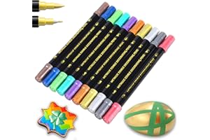 EDIBLE METALLIC MARKERS, 10PCS UPGRADE FOOD GRADE GOLD SHIMMERING PENS FOR COOKIE/CAKE/CUPCAKE/FONDANT/BAKING DECORATING BY PREATOC