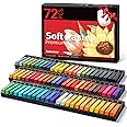 Fantastory Christmas Long Soft Chalk Pastels Set, 72 Sticks,Includes 5 Fluorescent Colors,Non Toxic Soft Pastels for Artists,Kids,Beginners,Students,Classroom,Drawing,Blending,Layering