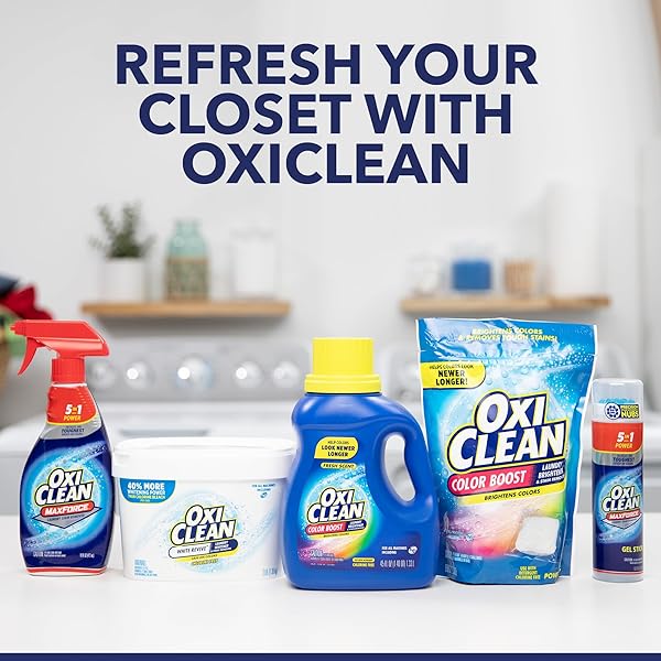 OXICLEAN COLOR BOOST LAUNDRY BRIGHTENER AND STAIN REMOVER LIQUID FRESH SCENT, 45 FL OZ