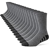 JOYNÉE 8 Pairs Mens Crew Work Cushion Socks Long Athletic Running Socks Workout Breathable Socks