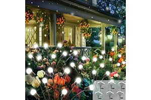 BOSSERN 2025 Solar Lights Outdoor Waterproof, 6 Pack Solar Garden Lights, Solar Firefly Lights Waterproof, Solar Twinkle Swaying Fairy Light for Yard Patio Pathway Garden Decoration (Cool White)