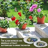 Huquary 2 Sets Bee Watering Station Butterfly Waterer Feeder Bath Bowl 40 Beads view 5
