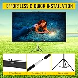 VEVOR 80" Tripod Projector Screen 16:9 4K HD Portable Stand view 3
