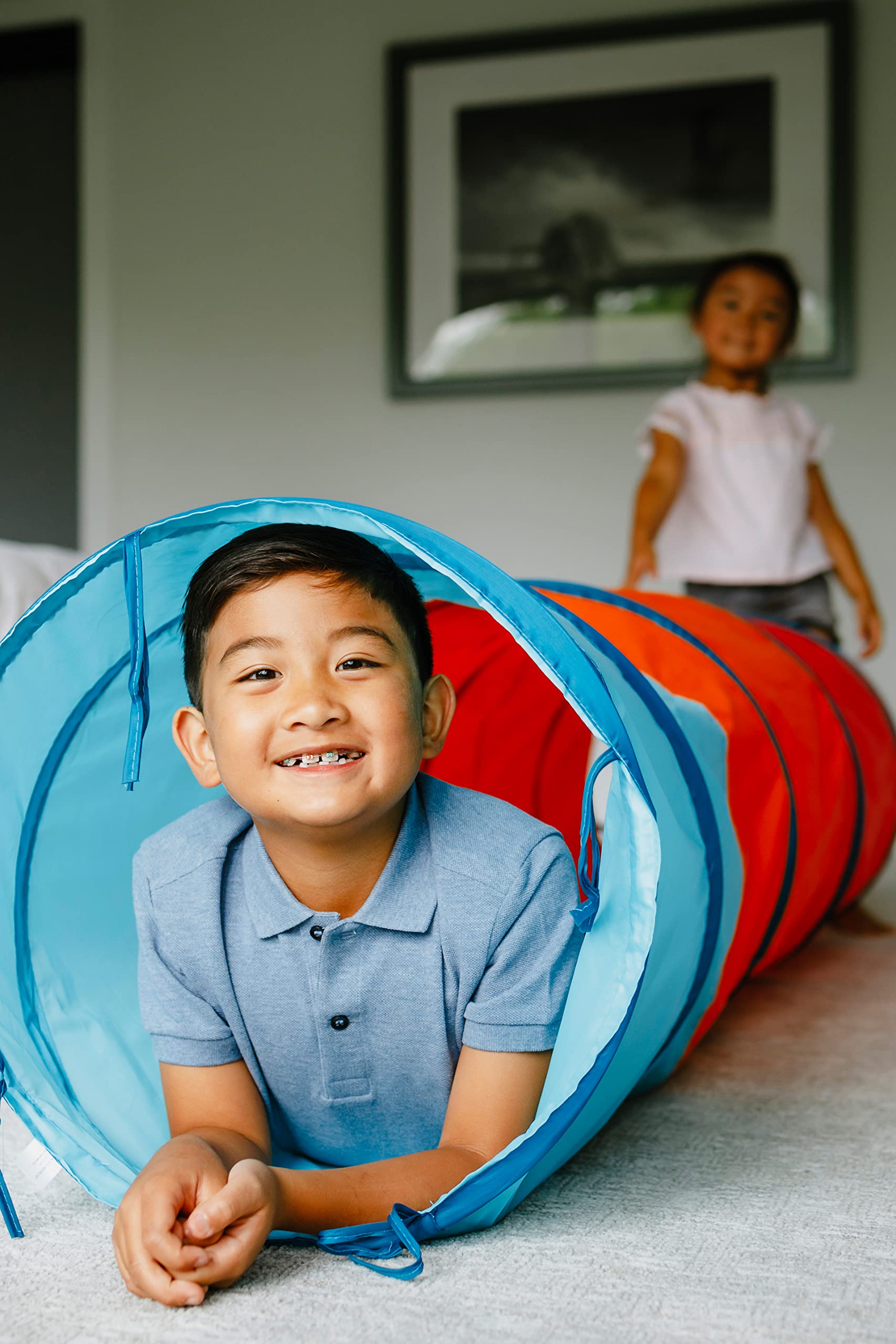 Chuckle & Roar - Pop Up Play Tunnel - Active Play for Toddlers - Preschool pop up Tent Companion - Ages 3 and up - Rainbow Tunnel