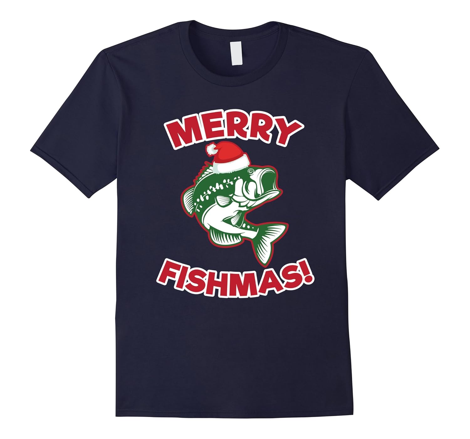 Merry Fishmas Funny Christmas Fishing T-Shirt-ANZ