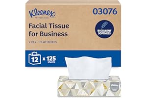 Kleenex® Professional Facial Tissue, Bulk (03076), 2-Ply, White, Flat Facial Tissue Boxes for Business, Convenience Case (125