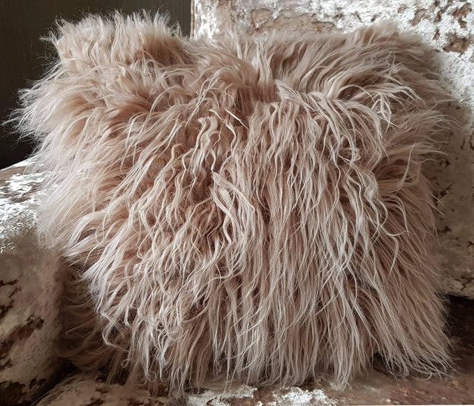 large cushion cover or cushions long Shaggy faux fur cushions 21x21" or