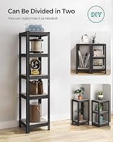 SONGMICS Shelving Unit 37x37x150 cm 400 kg Load Adjustable Shelves Greige Black view 6