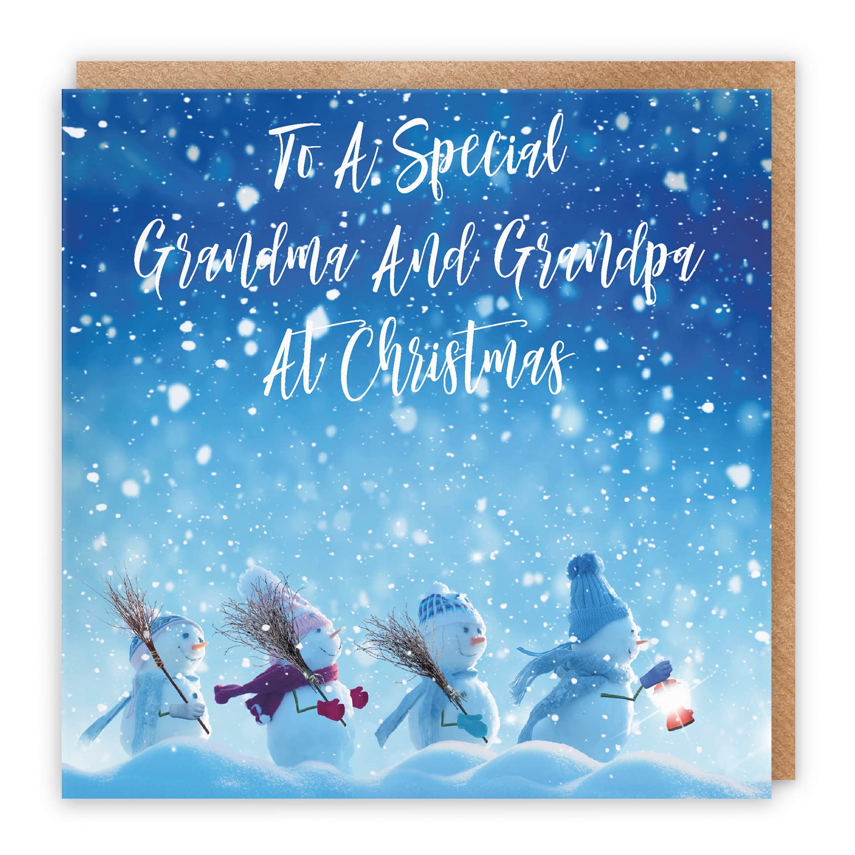 Hunts England - Grandma And Grandpa Christmas Card - To A Special Grandma And Grandpa At Christmas - Snow People Collection - Fun Card
