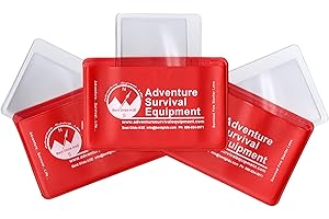 Best Glide ASE Credit Card Size Fresnel Lens Fire Starter and Magnifier Lenses (3 Pack - Red)