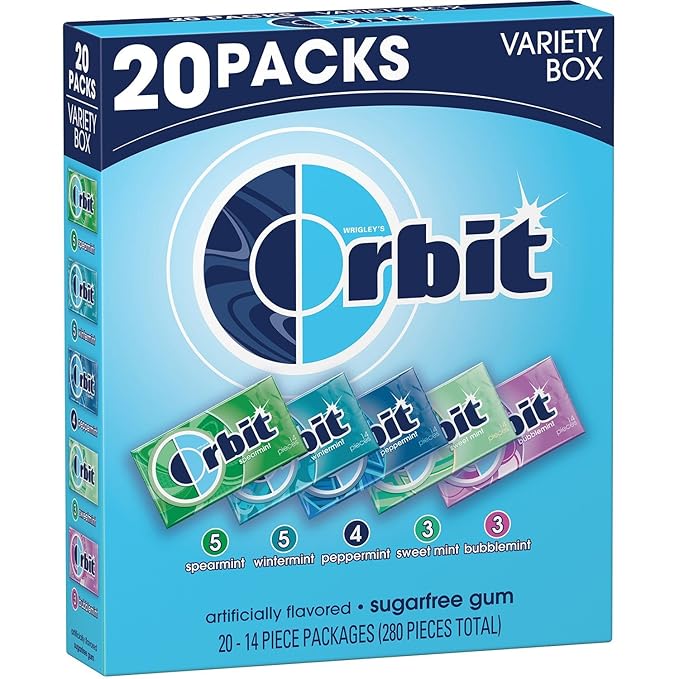 Orbit Sugarfree Gum Variety Box (20 pk.) (pack of 6