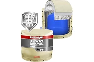 Redford Supply Co. Cold Snap (5°F) 3-Way Opening Round Custom Water Pressure Tank Cover - Weatherproof Water Tank Cover, Outdoor Water Well Tank Covers Insulated (70"Diameter x 44"H, Beige)