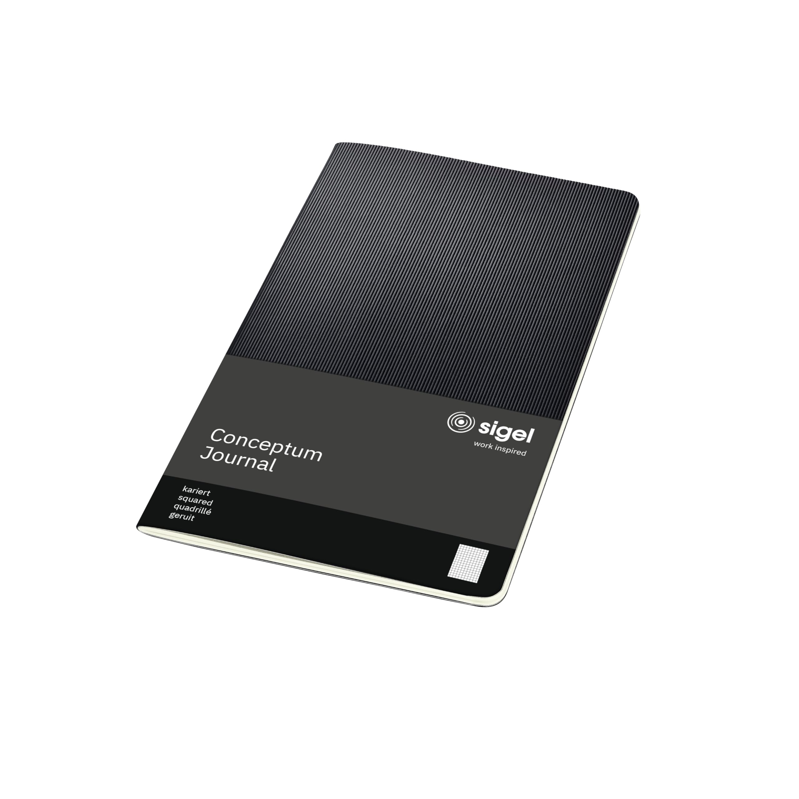 SIGEL CO862 Journal, approx. A5, squaRed, softcover, Black - Conceptum