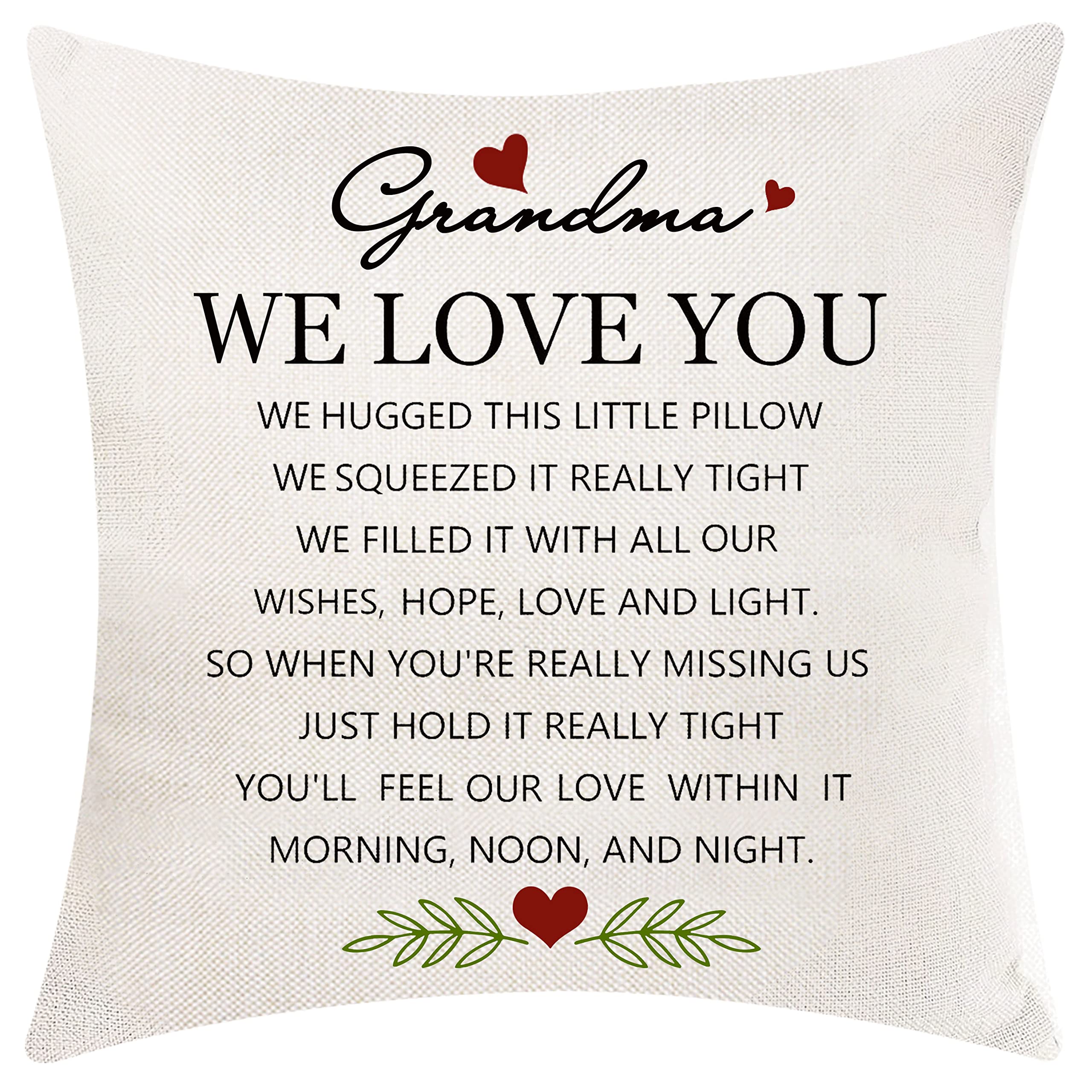 AOCASO Grandma's Grandchild Gifts - Grandmother & Nana Cushion Cover Pillowcase for Birthday or Any Occasion