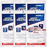 AFFORDTEX Instant Cold Pack –6 Count Disposable 7.5 x 4.5 Inches Ice Packs – Must Have Medical Supplies for Outdoor Activities – Ice Packs Ideal for Injuries, Inflammation, Sprains, Strains