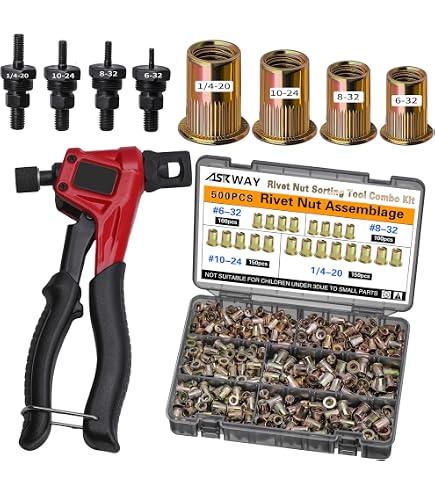 Amazon.com: Marson M39301 RN-1 Rivet Nut Kit W/ #6-32, 8-32, 10-24