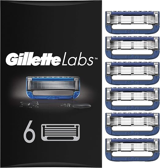 Pack De 4 Recharges De Lames Gillette LABS - Compatible Rasoir Chauffant - 5 Lames