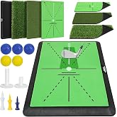 MoKo Golf Hitting Mat, Golf Practice Mat for Swing Path Feedback, Extra Replaceable Training Mats with Non-Slip Heavy Duty Rubber Base, Golfer Gifts for Men Women Outdoor Indoor