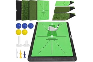 MoKo Golf Hitting Mat, Golf Practice Mat for Swing Path Feedback, Extra Replaceable Training Mats with Non-Slip Heavy Duty Ru