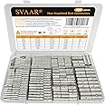 SVAAR Non-Insulated Butt Connectors 500PCS Butt Splice Connectors Kit 6-26 Gauge Wire Connectors Butt Splice, Marine Grade Tinned Copper Crimp Connectors for Wiring 26-6 AWG Uninsulated Butt Terminals