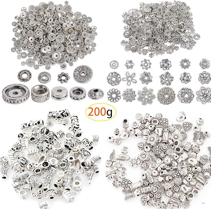CAPUCHON DE PERLES de pétale en filigrane de cristal en métal, 10