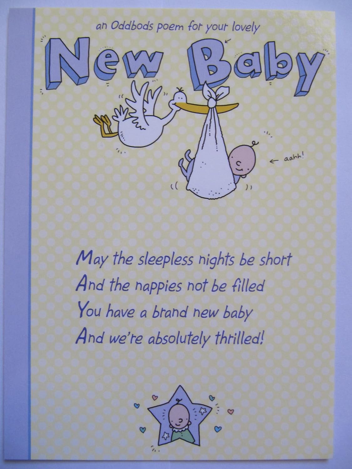 WONDERFUL COLOURFUL GLOSS COATED FUNNY POEM FOR YOU NEW BABY GREETING
