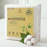 Waterproof Organic Mattress Protector Queen Size &ndash; Premium Soft Organic Cotton Surface Mattress Cover &ndash; Noiseless &amp; Breathable 250 GSM Mattress Pad &ndash; Deep Pocket Fitted Design