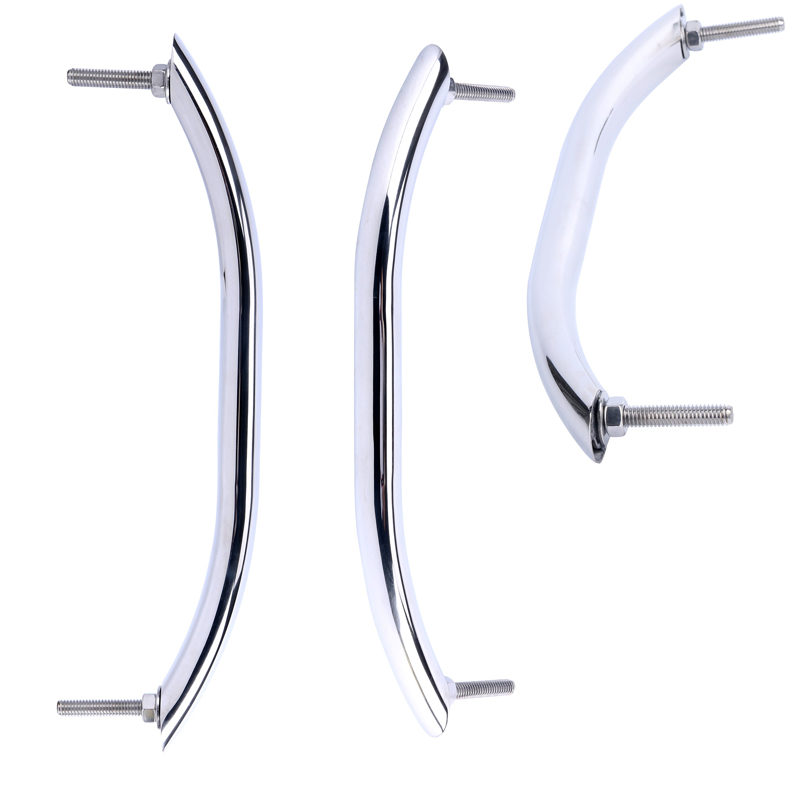 Amarine Made Polished Stainless Heavy Duty Oval Boat Marine Grab Handle