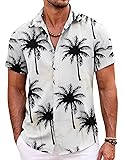 COOFANDY Men's Hawaiian Shirt Short Sleeve Beach